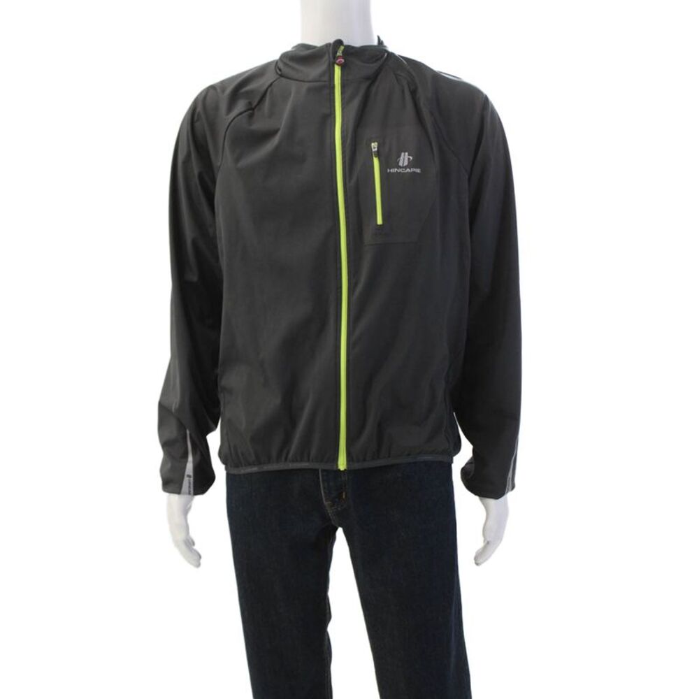 Hincapie Mens Long Sleeve Front Zip Mock Neck Light Jacket Gray Size Extra Large